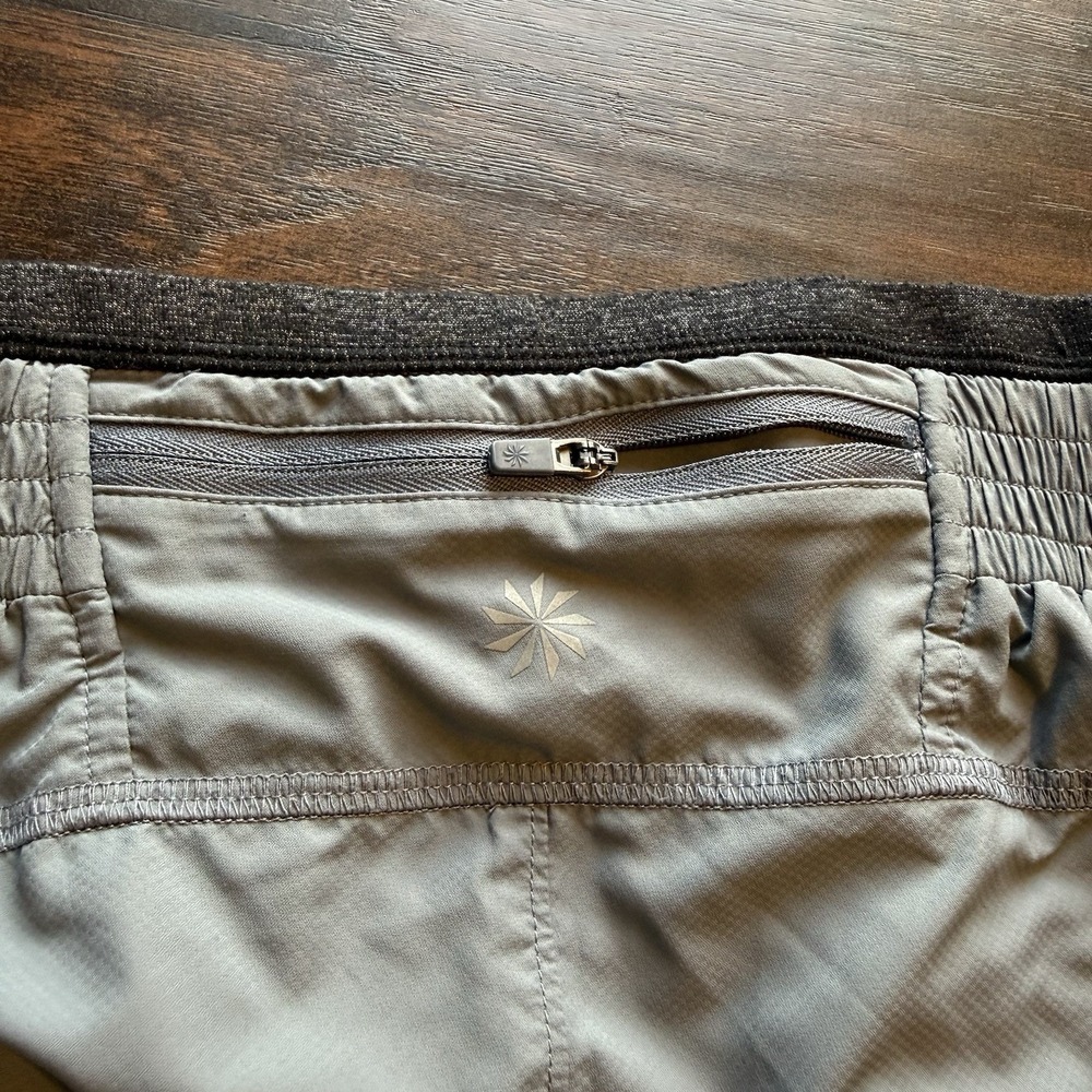 ATHLETA Skirted Leggings Gray Black Athletic Running Hiking XS Inside Pocket Zip - Picture 7 of 8